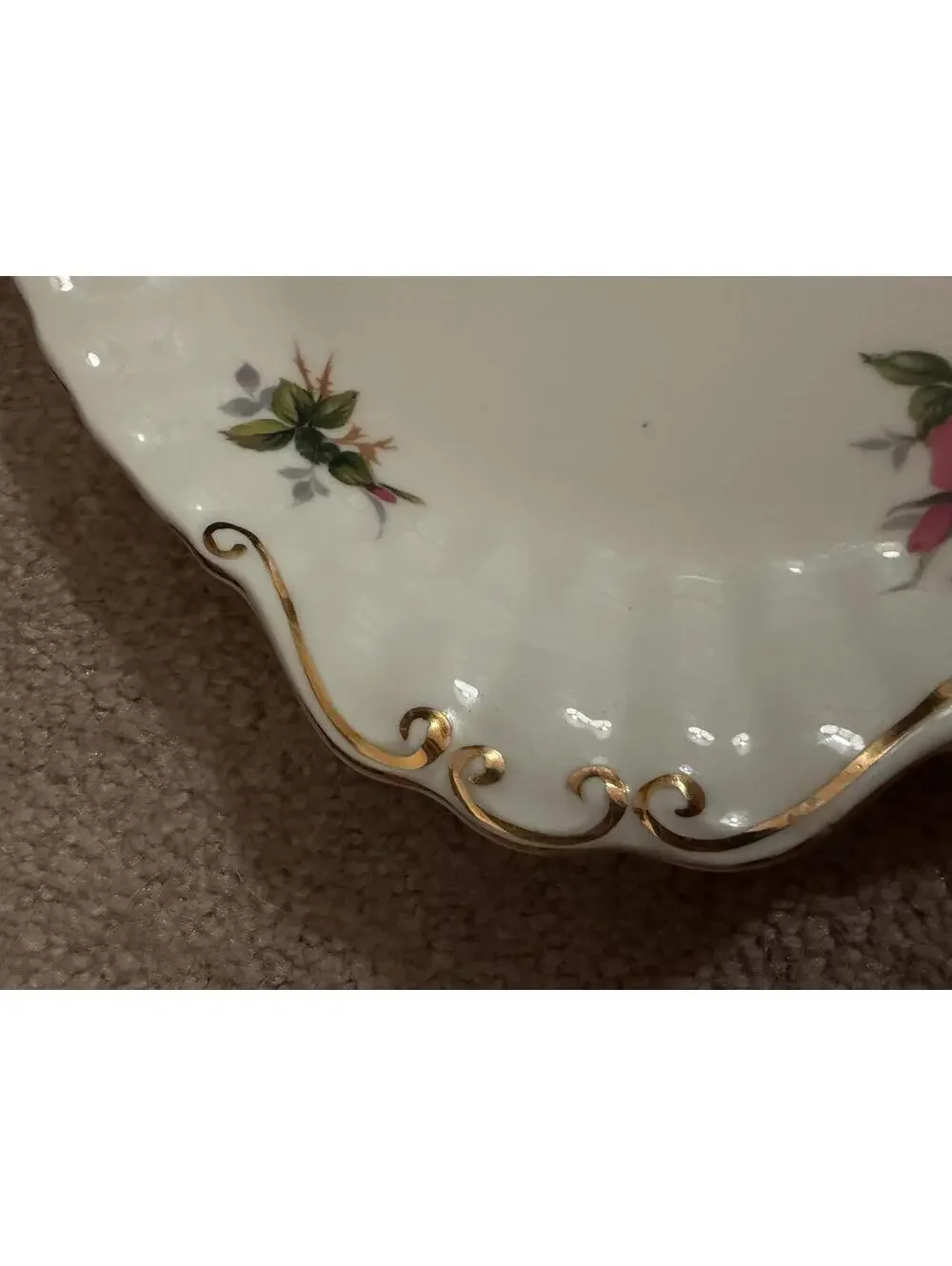 Vintage Cake Plate Royal Albert Prairie Rose Cake Dish 3
